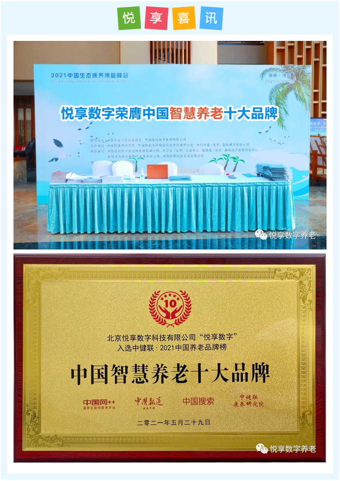 豪门国际数字荣膺“2021中国智慧养老十大品牌”(图1)